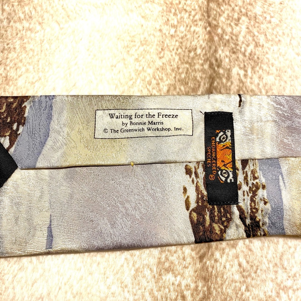 Bear Pattern silk Tie by Bonnie Marris - Picture 6 of 11